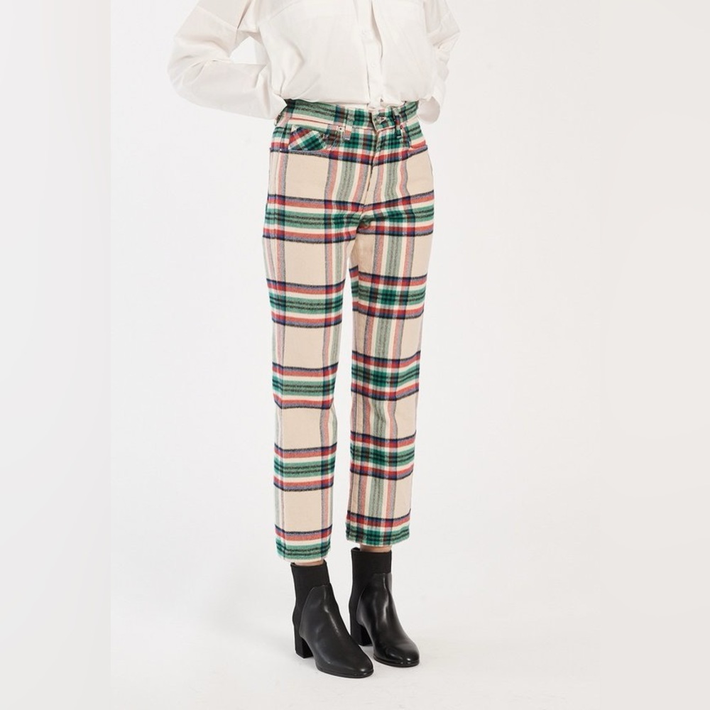 Father’s Daughter LA Raegan Denim Pants - plaid 28